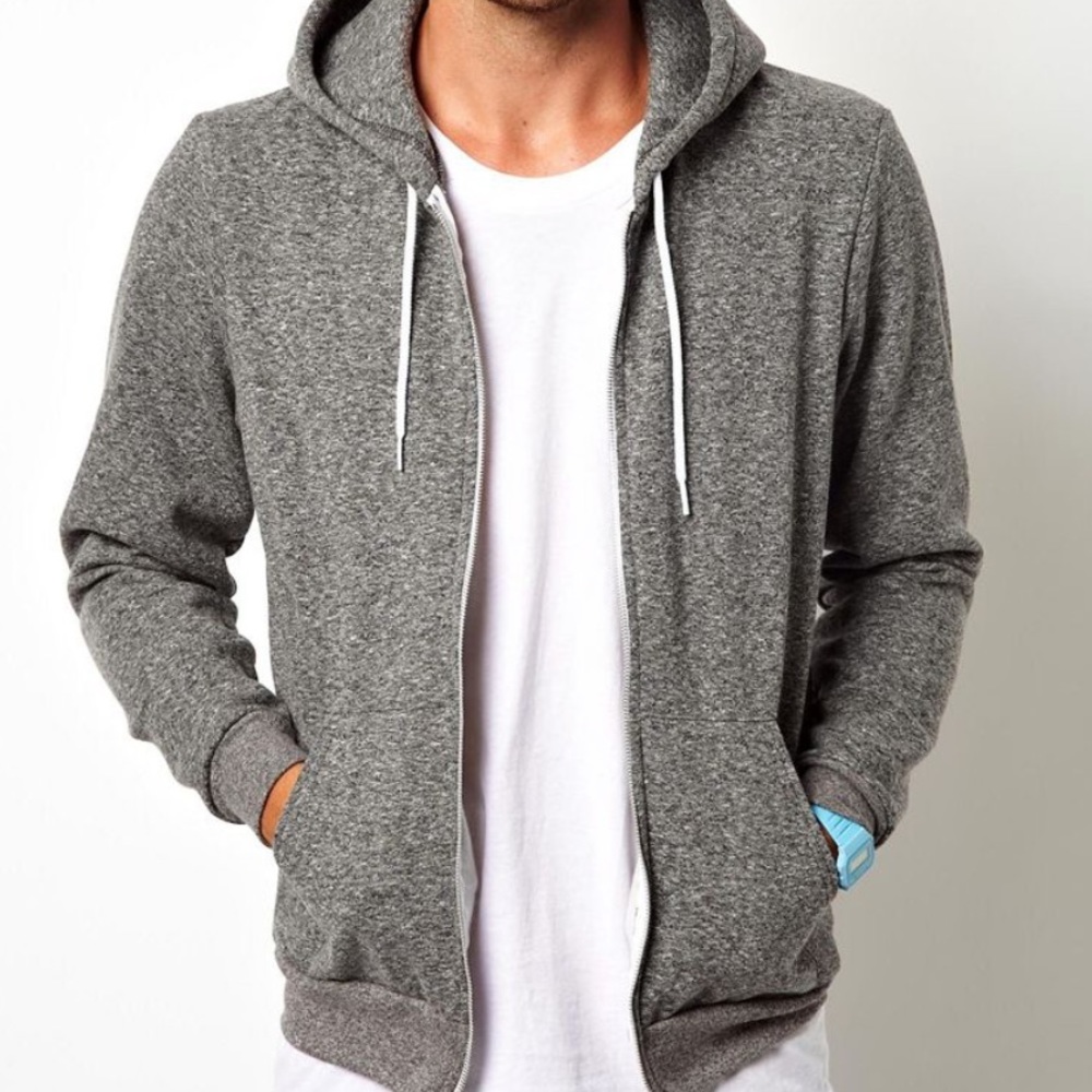 American Apparel Small Grey Zip Up